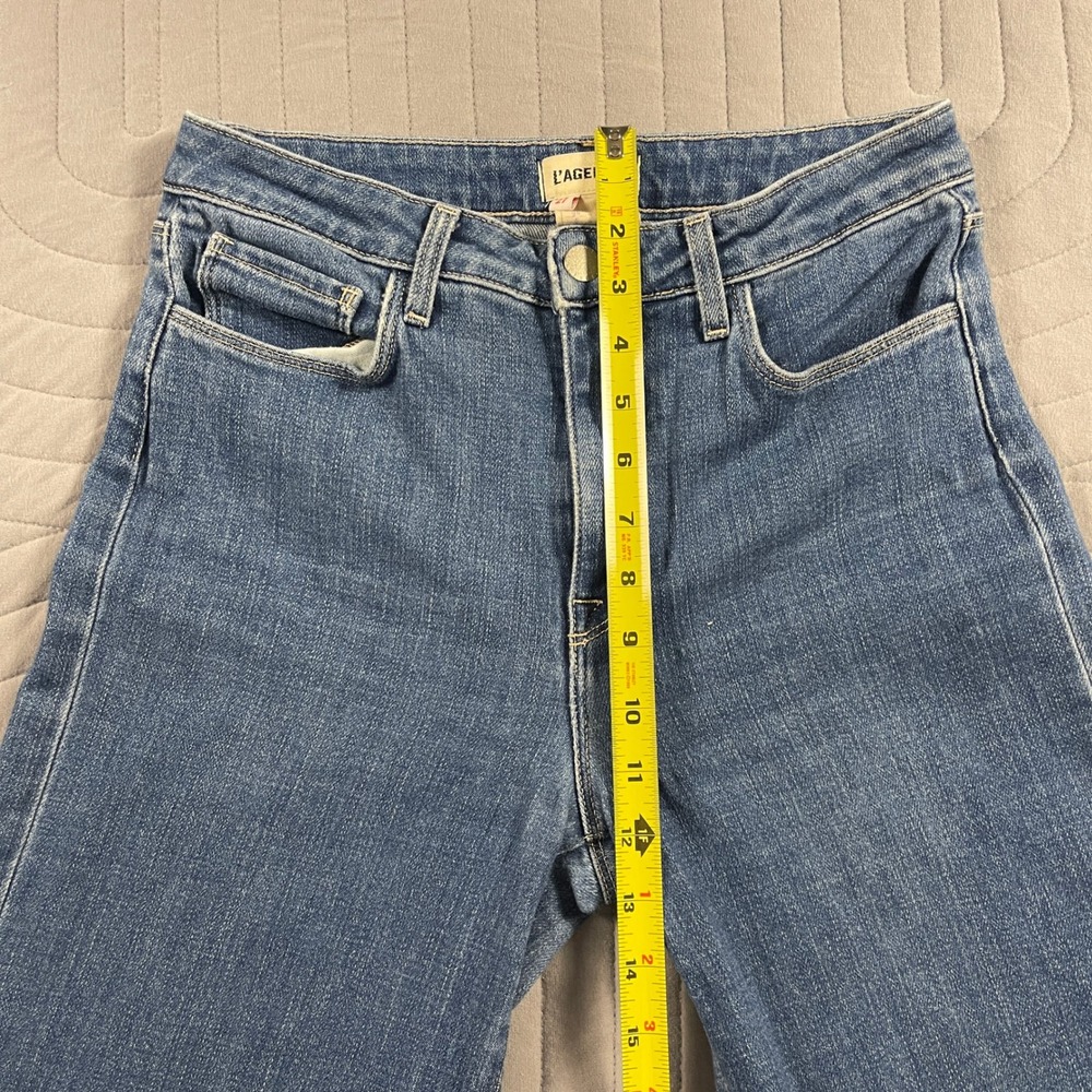 LAgence Clayton High Rise Wide Leg Jeans Womens 27 Blue Stretch Denim USA - Picture 7 of 11
